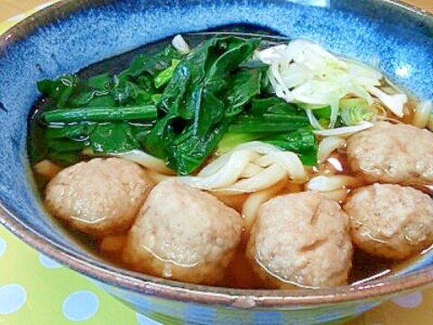 肉団子＆ほうれん草のうどん